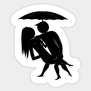 Romance in the rain Sticker